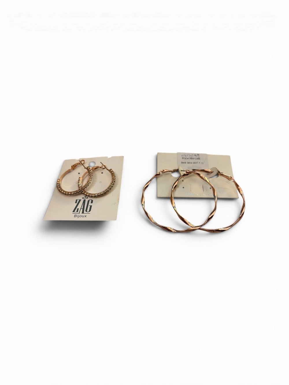 Rose Gold Hoop Earrings - Twisted & Textured Sets